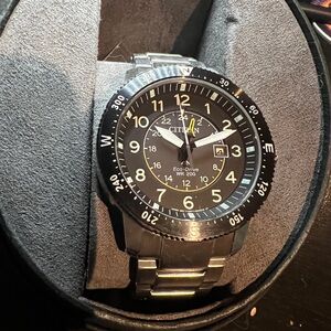 Citizen Eco-Drive Black and Silver Watch